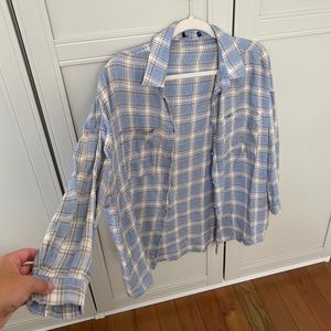 Baby Blue Lightweight Flannel